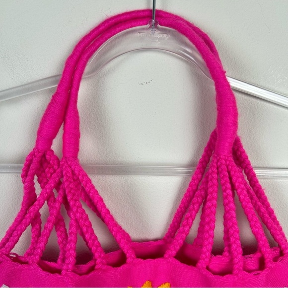 Embroidered Hammock floral hot pink tote bag - Picture 3 of 8